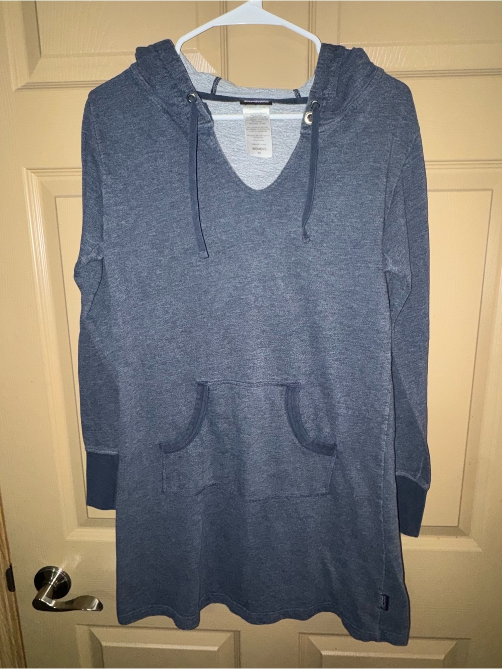 Patagonia Ahnya Organic Cotton Long Sleeve Dress in Slate Blue Black (Medium)